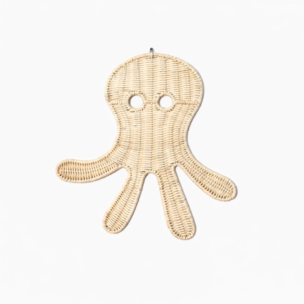 Rotan wanddecoratie Octopus
